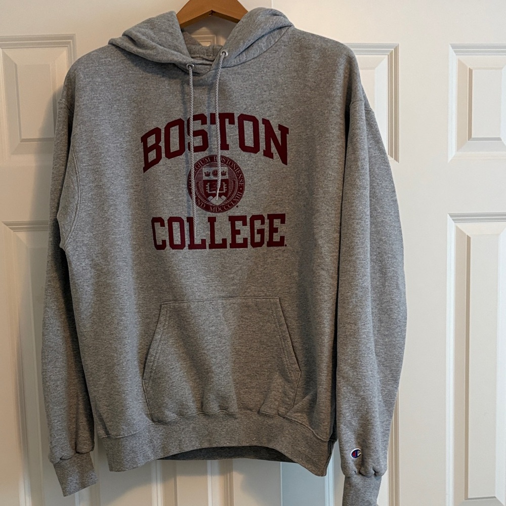 Champion Heather Gray Boston College Hoodie